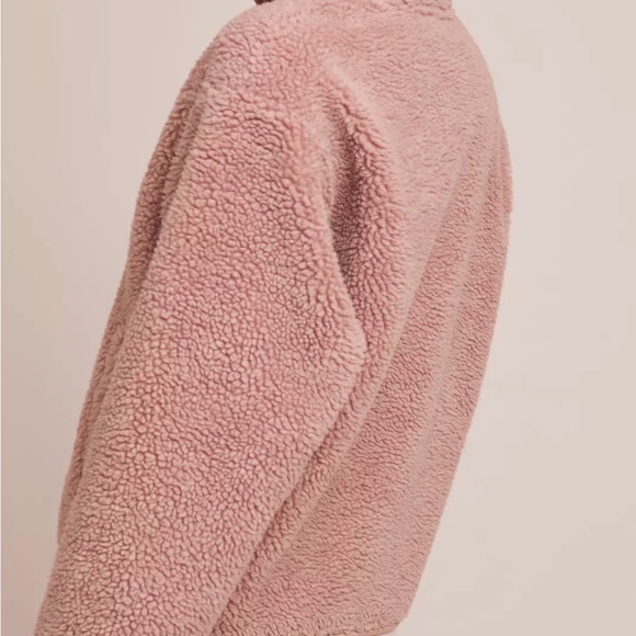 Varley Dusty Rose Teddy Sherpa Fleece Zip Jacket - Picture 2 of 5